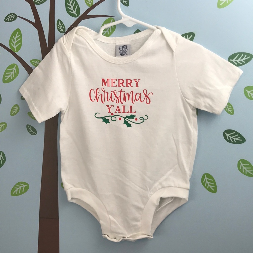 Baby One Piece Bodysuit 18 M Christmas White & Red